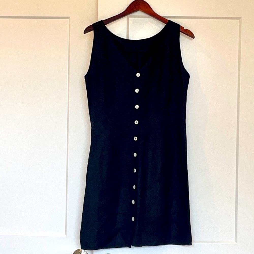 Black linen summer dress
